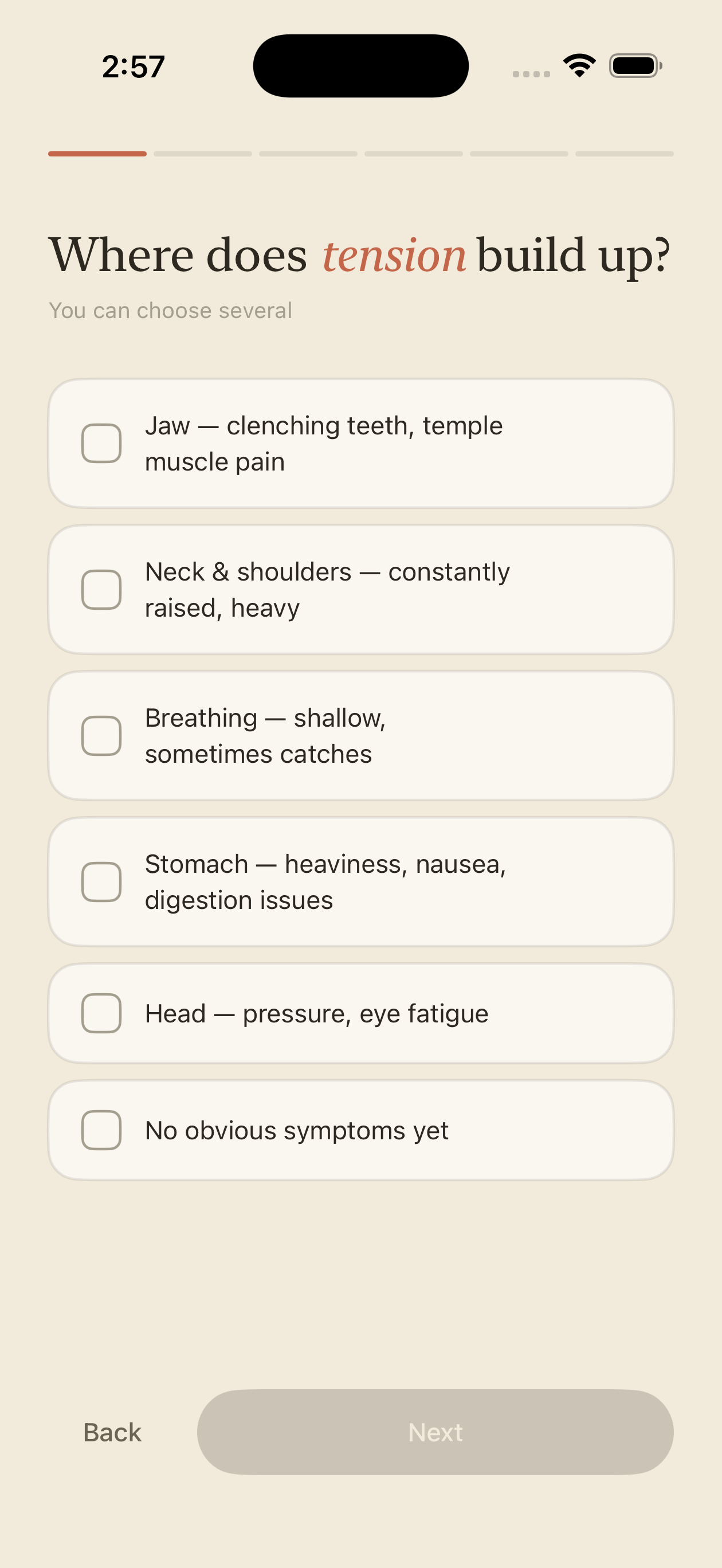 Personalization quiz